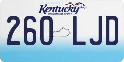 KY license plate 260LJD