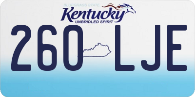 KY license plate 260LJE
