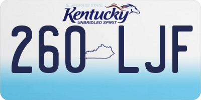 KY license plate 260LJF