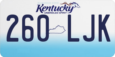 KY license plate 260LJK