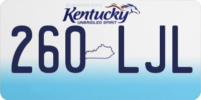 KY license plate 260LJL