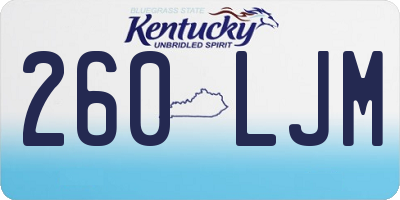 KY license plate 260LJM