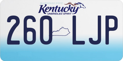 KY license plate 260LJP
