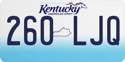 KY license plate 260LJQ