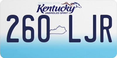 KY license plate 260LJR