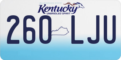 KY license plate 260LJU