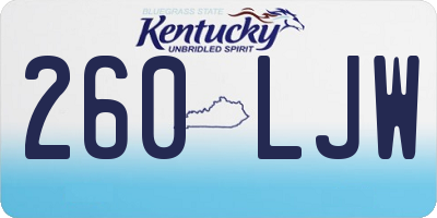 KY license plate 260LJW