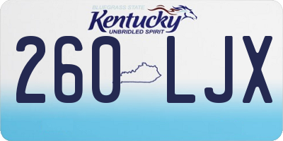 KY license plate 260LJX
