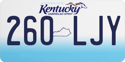 KY license plate 260LJY