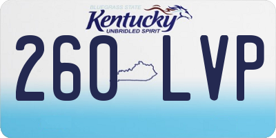 KY license plate 260LVP