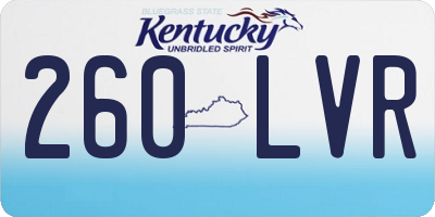 KY license plate 260LVR