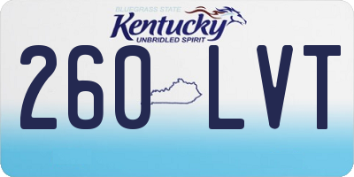 KY license plate 260LVT