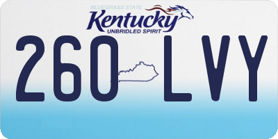 KY license plate 260LVY