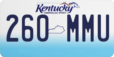 KY license plate 260MMU