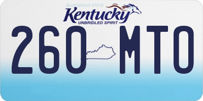 KY license plate 260MTO