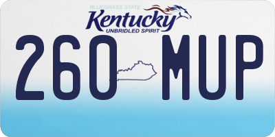KY license plate 260MUP