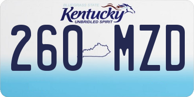 KY license plate 260MZD
