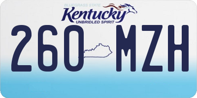 KY license plate 260MZH
