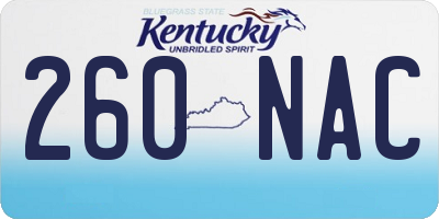KY license plate 260NAC