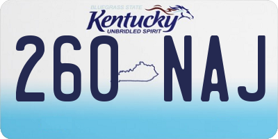 KY license plate 260NAJ
