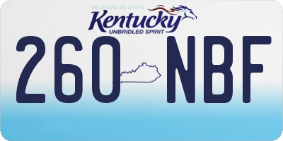 KY license plate 260NBF