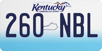 KY license plate 260NBL