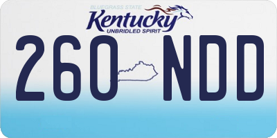 KY license plate 260NDD