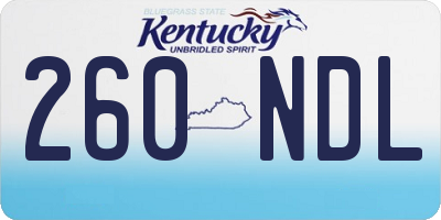 KY license plate 260NDL