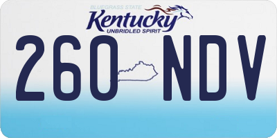 KY license plate 260NDV