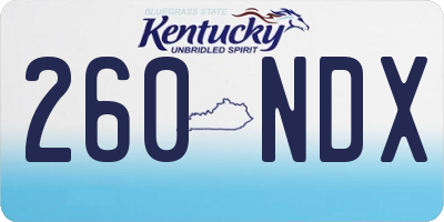 KY license plate 260NDX