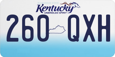 KY license plate 260QXH