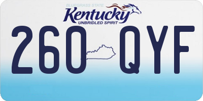 KY license plate 260QYF