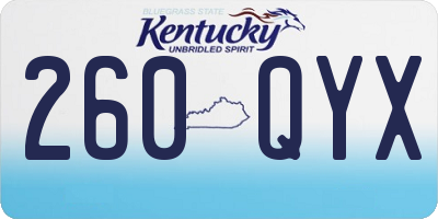 KY license plate 260QYX