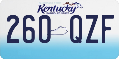 KY license plate 260QZF