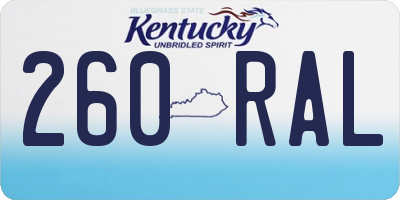 KY license plate 260RAL