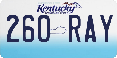 KY license plate 260RAY