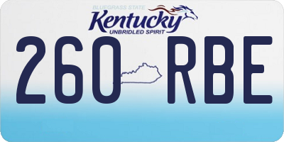 KY license plate 260RBE