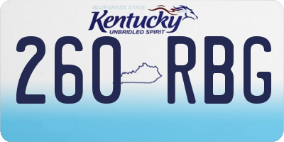 KY license plate 260RBG