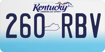 KY license plate 260RBV