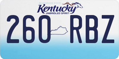 KY license plate 260RBZ