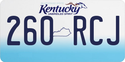 KY license plate 260RCJ