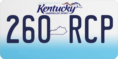 KY license plate 260RCP