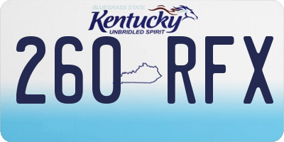 KY license plate 260RFX