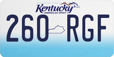 KY license plate 260RGF