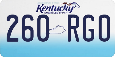 KY license plate 260RGO