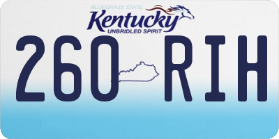 KY license plate 260RIH