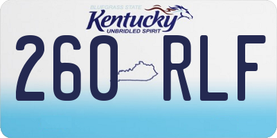 KY license plate 260RLF