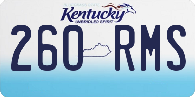 KY license plate 260RMS
