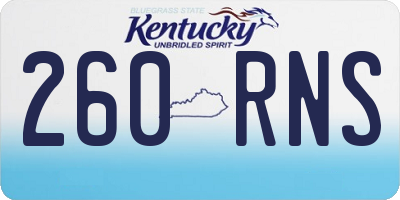 KY license plate 260RNS