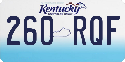 KY license plate 260RQF